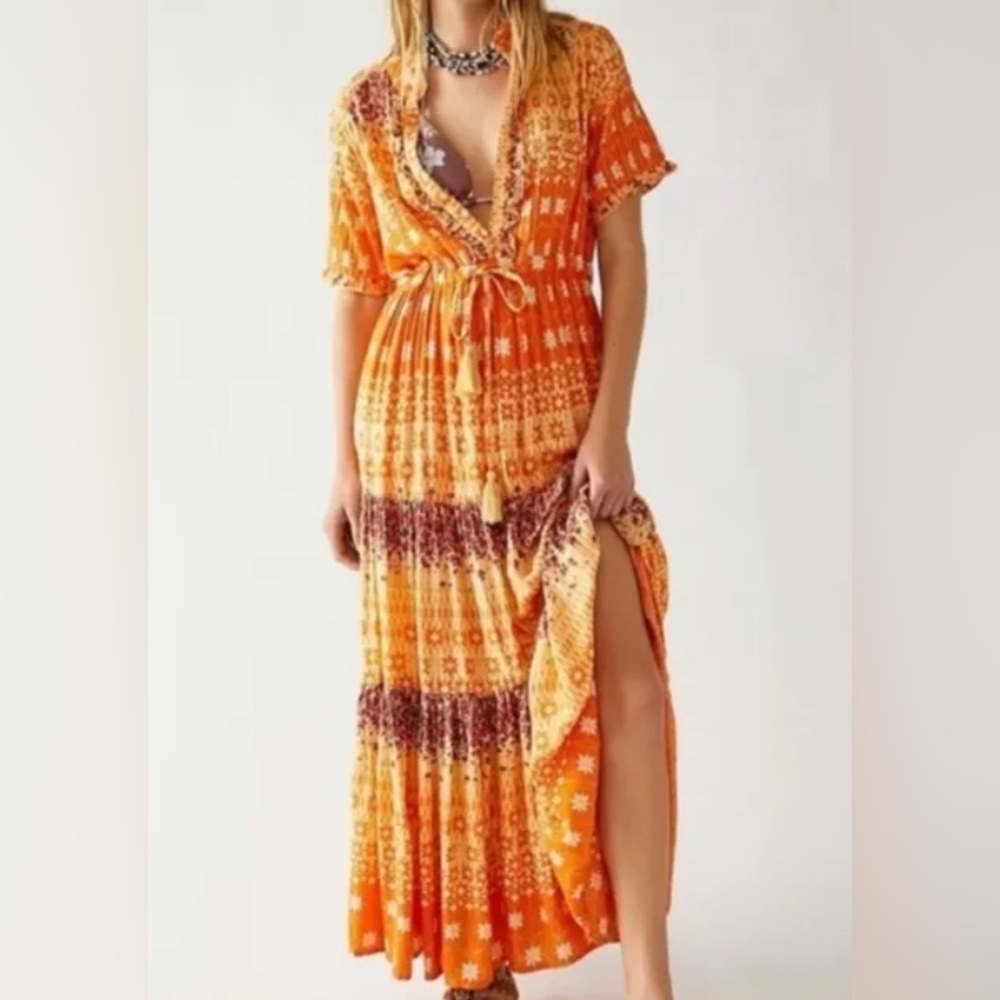 Free people rare feelings maxi dress -lava